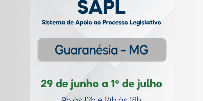 Câmara Municipal de Guaranésia receberá a Oficina Interlegis – SAPL, um curso voltado à modernização e eficiência do processo legislativo.